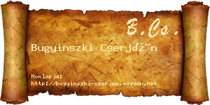Bugyinszki Cserjén névjegykártya